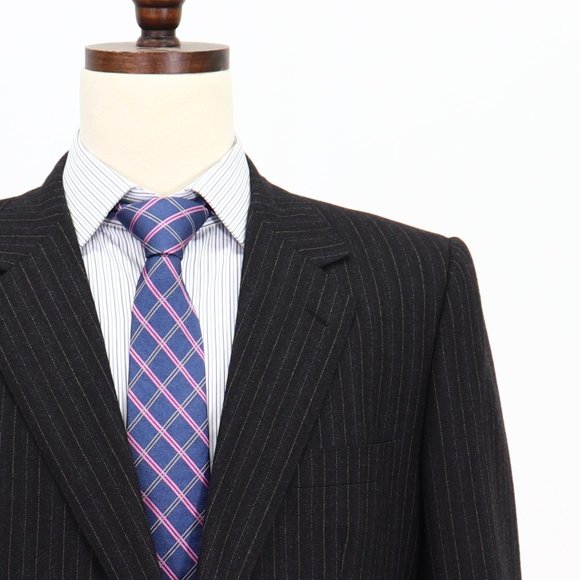 Belvest 46R Gray Stripe Wool Two Button Suit Jacket V001 - Picture 5 of 11